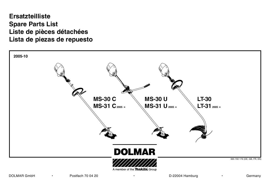 Notice DOLMAR LT 30 Trouver une solution à un problème DOLMAR LT 30