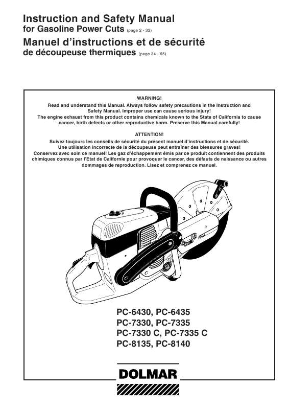 Notice DOLMAR PC 8140 Trouver une solution à un problème DOLMAR PC