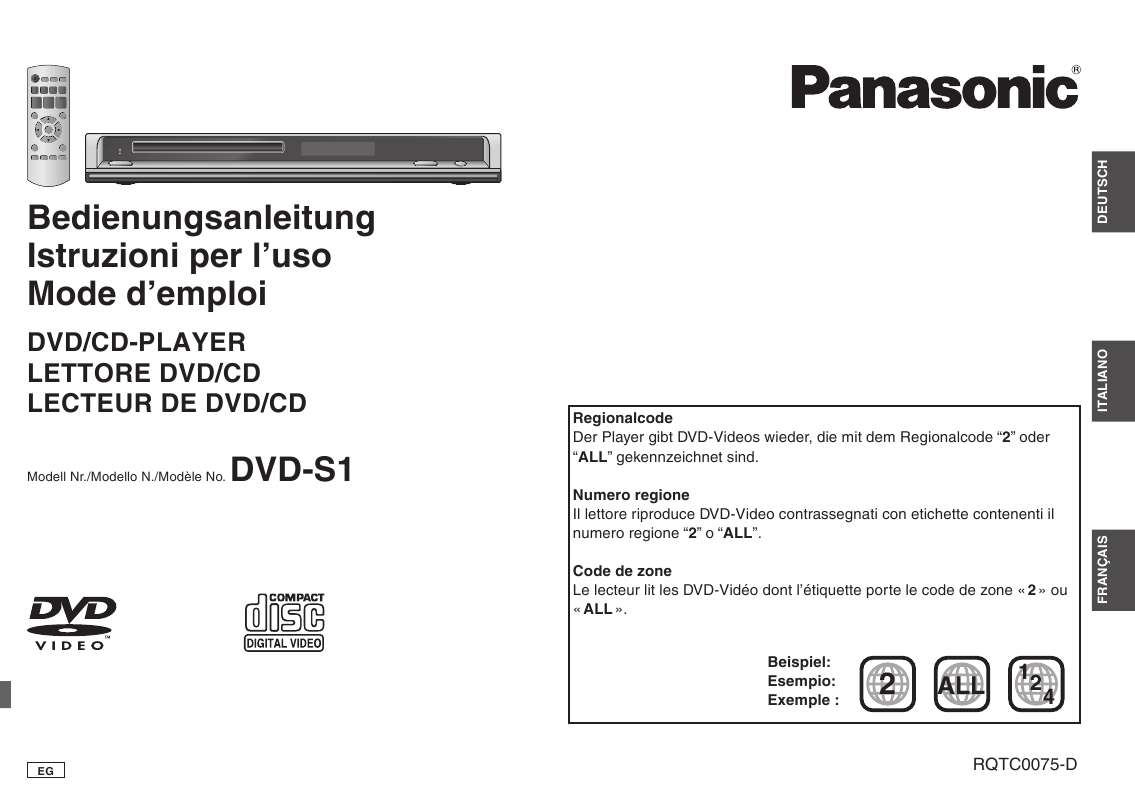 Notice PANASONIC DVD S1 lecteur dvd Trouver une solution à un