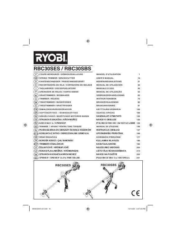 Notice RYOBI RBC30SBS taille haie Trouver une solution à un problème