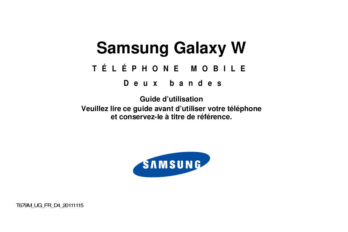 Notice SAMSUNG SGH T679M téléphone portable Trouver une solution à un