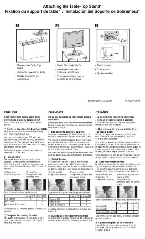 Notice SONY BRAVIA KDL 22L5000 tv Trouver une solution à un problème