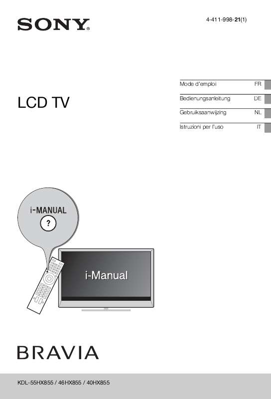 Notice SONY BRAVIA KDL 46HX855 tv Trouver une solution à un problème