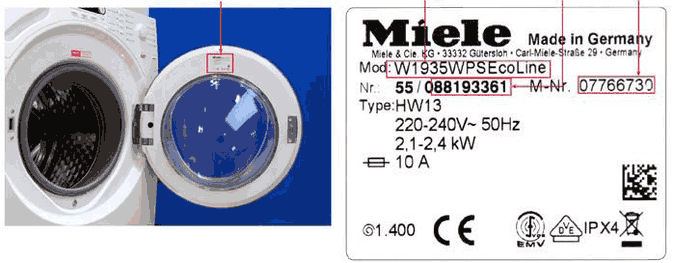 Trouver la référence de votre lave-linge Miele