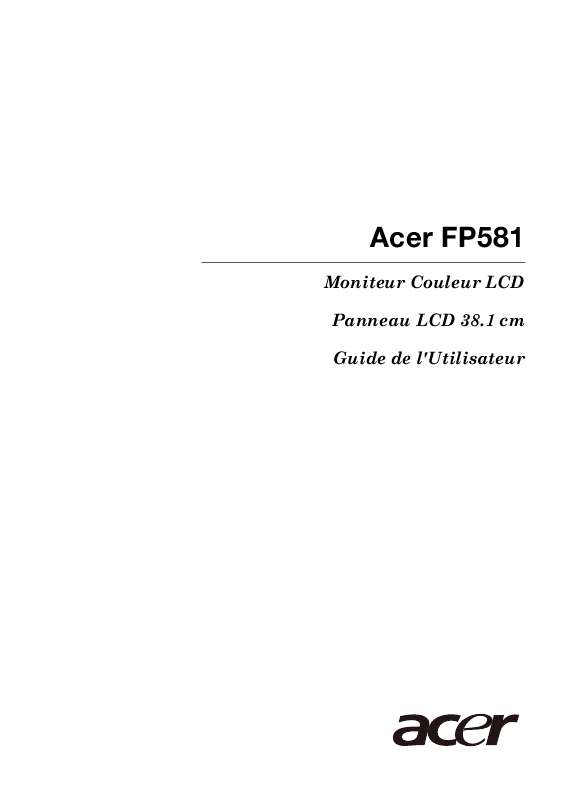Mode d'emploi ACER FP581