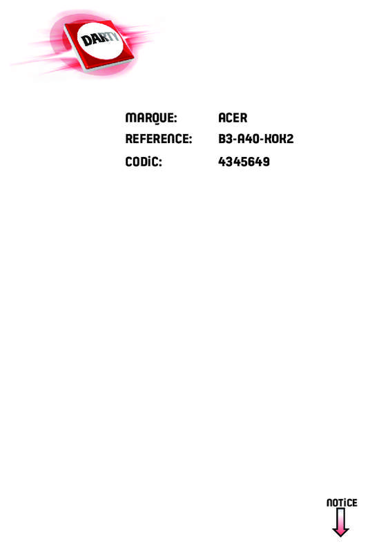 Mode d'emploi ACER ICONIA B3-A40-KIG5