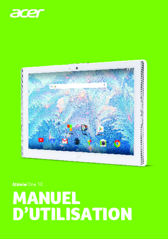 Mode d'emploi ACER ICONIA TAB 10 A3-A40