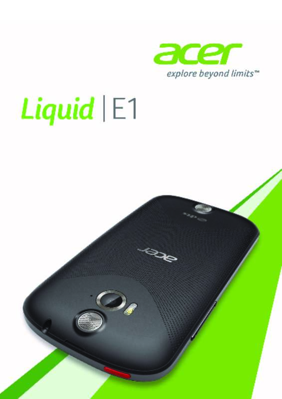 Mode d'emploi ACER LIQUID E1 DUO PEARL