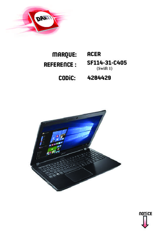 Mode d'emploi ACER SWIFT 3 SF314-51-5246 OR