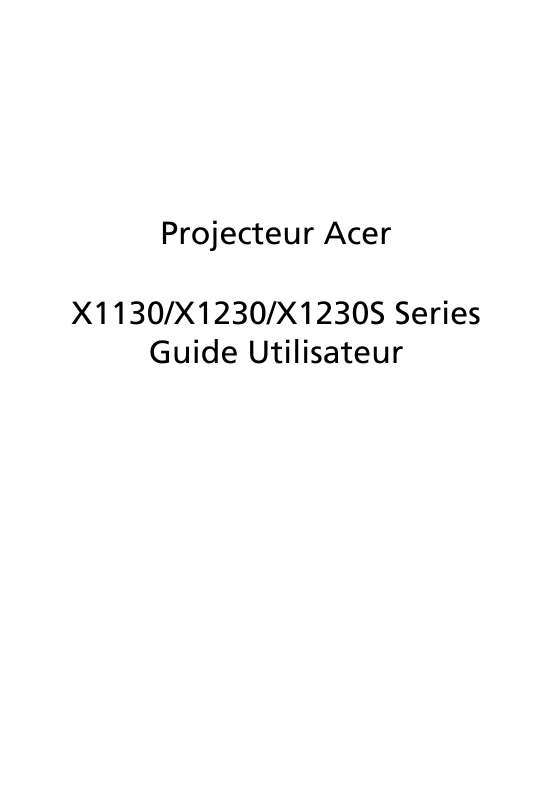 Mode d'emploi ACER X1230S