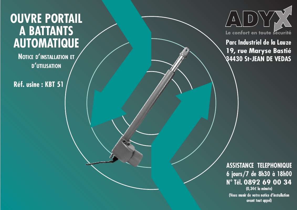 Notice ADYX KBT 51 Trouver une solution à un problème ADYX KBT 51 — free download