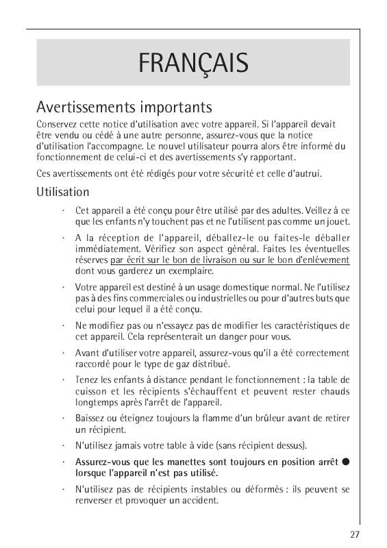 Mode d'emploi AEG-ELECTROLUX 35604G-B