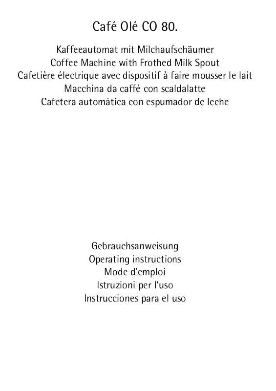 Mode d'emploi AEG-ELECTROLUX CAFE OLE CO80