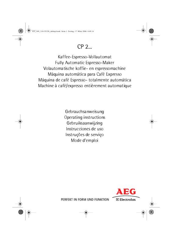 Mode d'emploi AEG-ELECTROLUX CF255