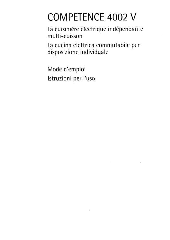 Mode d'emploi AEG-ELECTROLUX COMPETENCE 4002V-EW