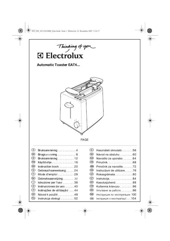 Mode d'emploi AEG-ELECTROLUX EAT4000