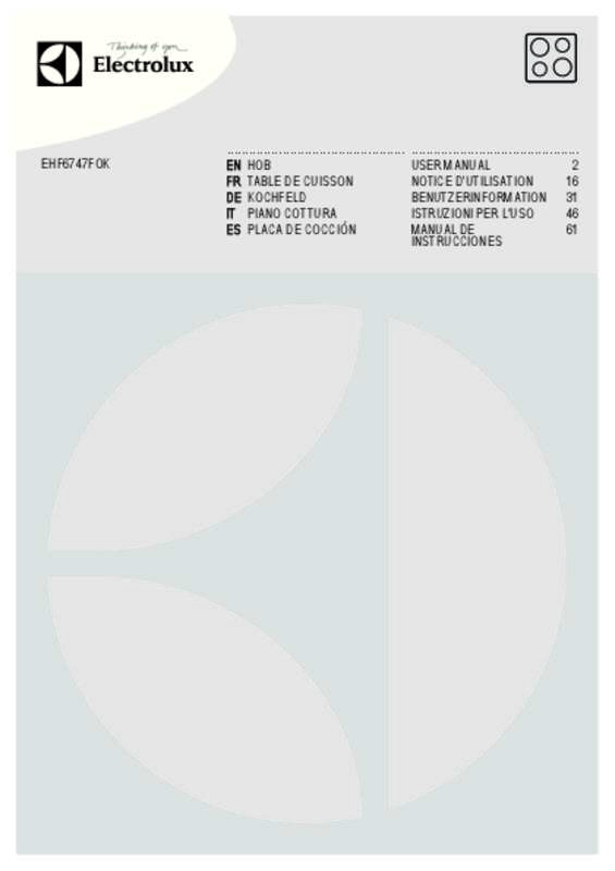 Mode d'emploi AEG-ELECTROLUX EHF6747FOK