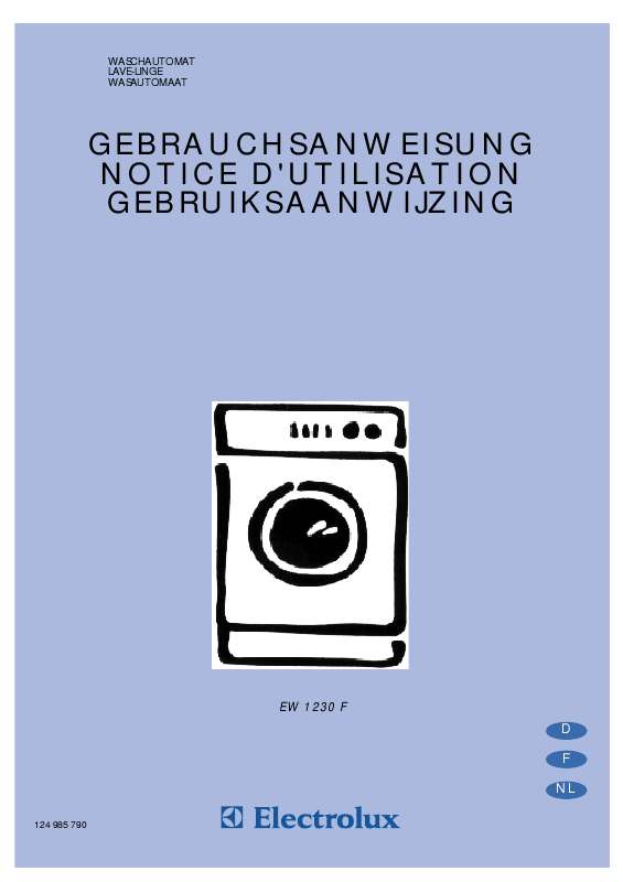 Mode d'emploi AEG-ELECTROLUX EW1230F