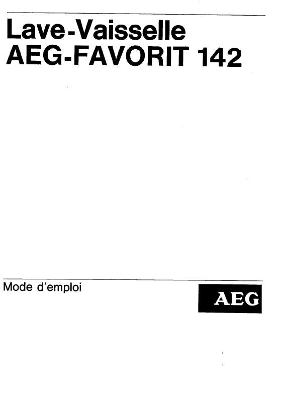 Mode d'emploi AEG-ELECTROLUX FAV142UGA