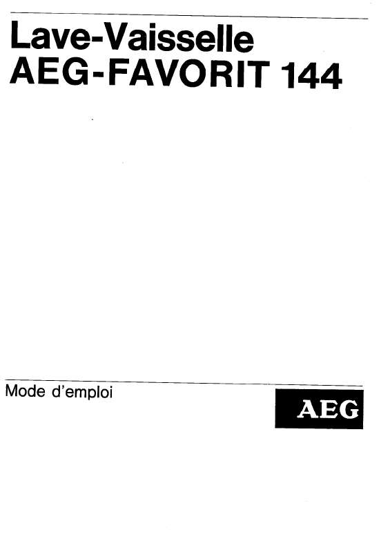 Mode d'emploi AEG-ELECTROLUX FAV144