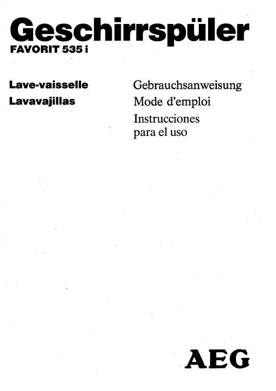 Mode d'emploi AEG-ELECTROLUX FAV535W