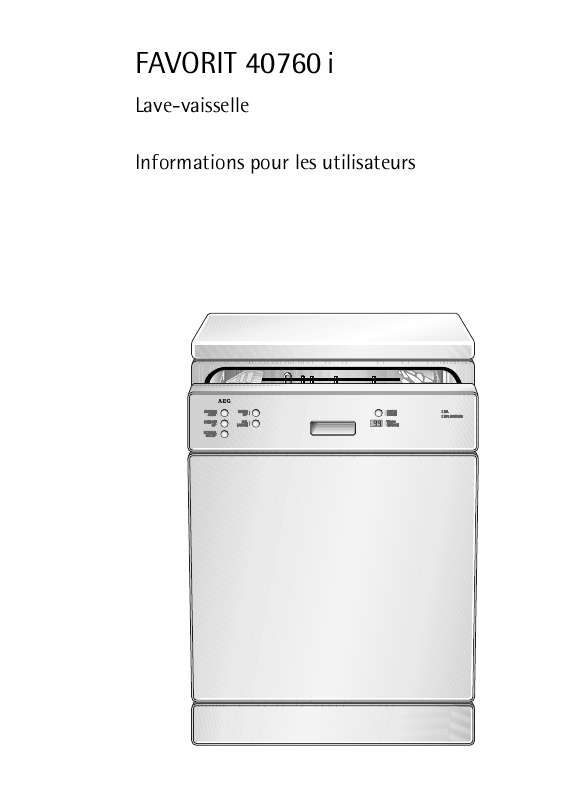 Mode d'emploi AEG-ELECTROLUX FAVORIT40760IB