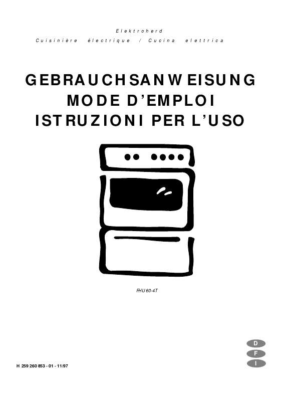 Mode d'emploi AEG-ELECTROLUX FHU 60-4T