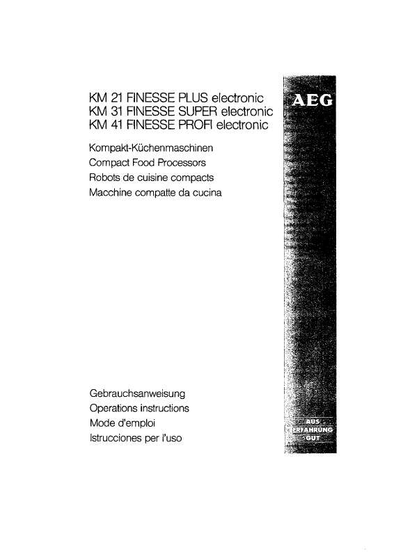 Mode d'emploi AEG-ELECTROLUX FINESSEPLUSKM21