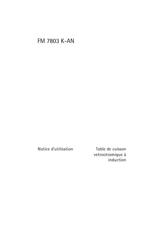 Mode d'emploi AEG-ELECTROLUX FM7803K-AN