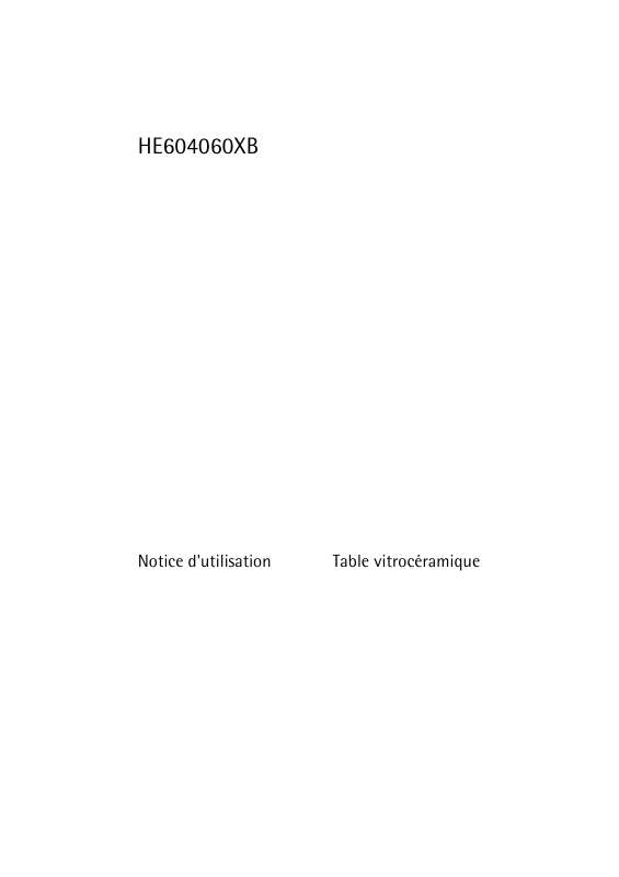 Mode d'emploi AEG-ELECTROLUX HE604060XB