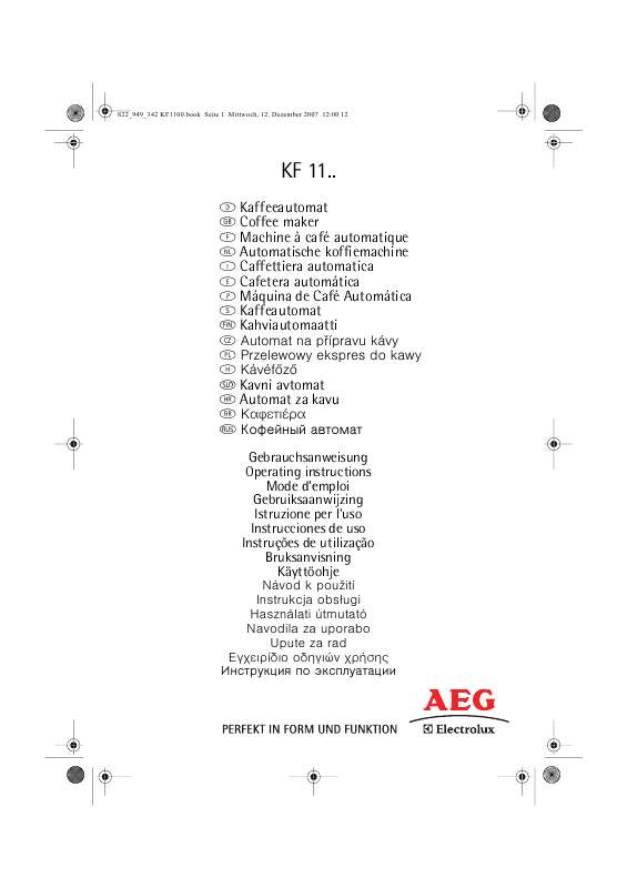 Mode d'emploi AEG-ELECTROLUX KF1100