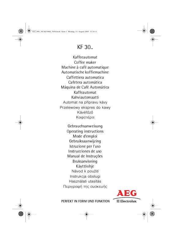 Mode d'emploi AEG-ELECTROLUX KF3000