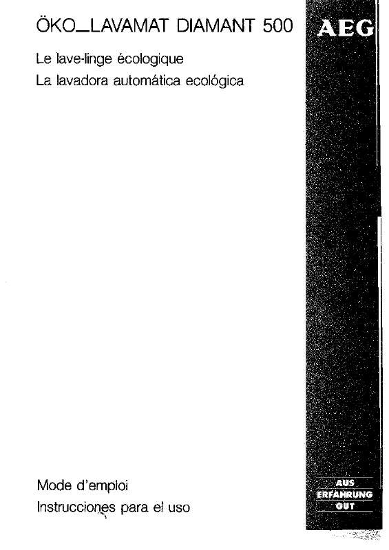 Mode d'emploi AEG-ELECTROLUX LAVDIAMANT500