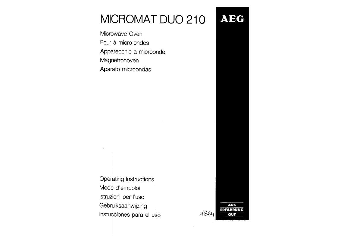 Mode d'emploi AEG-ELECTROLUX MCDUO210-B-EURO