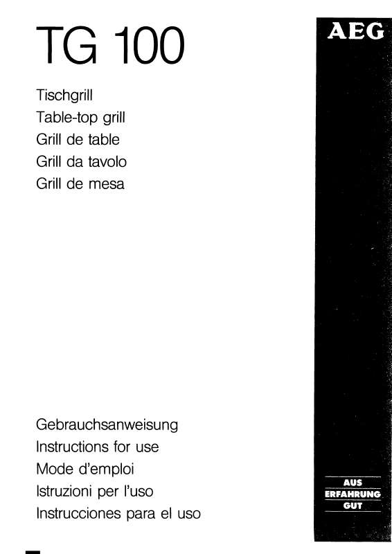 Mode d'emploi AEG-ELECTROLUX TG100