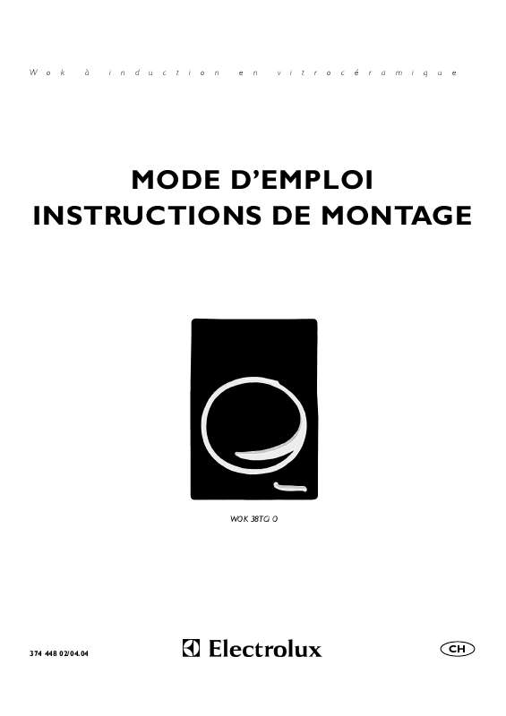 Mode d'emploi AEG-ELECTROLUX WOK 38TCI O