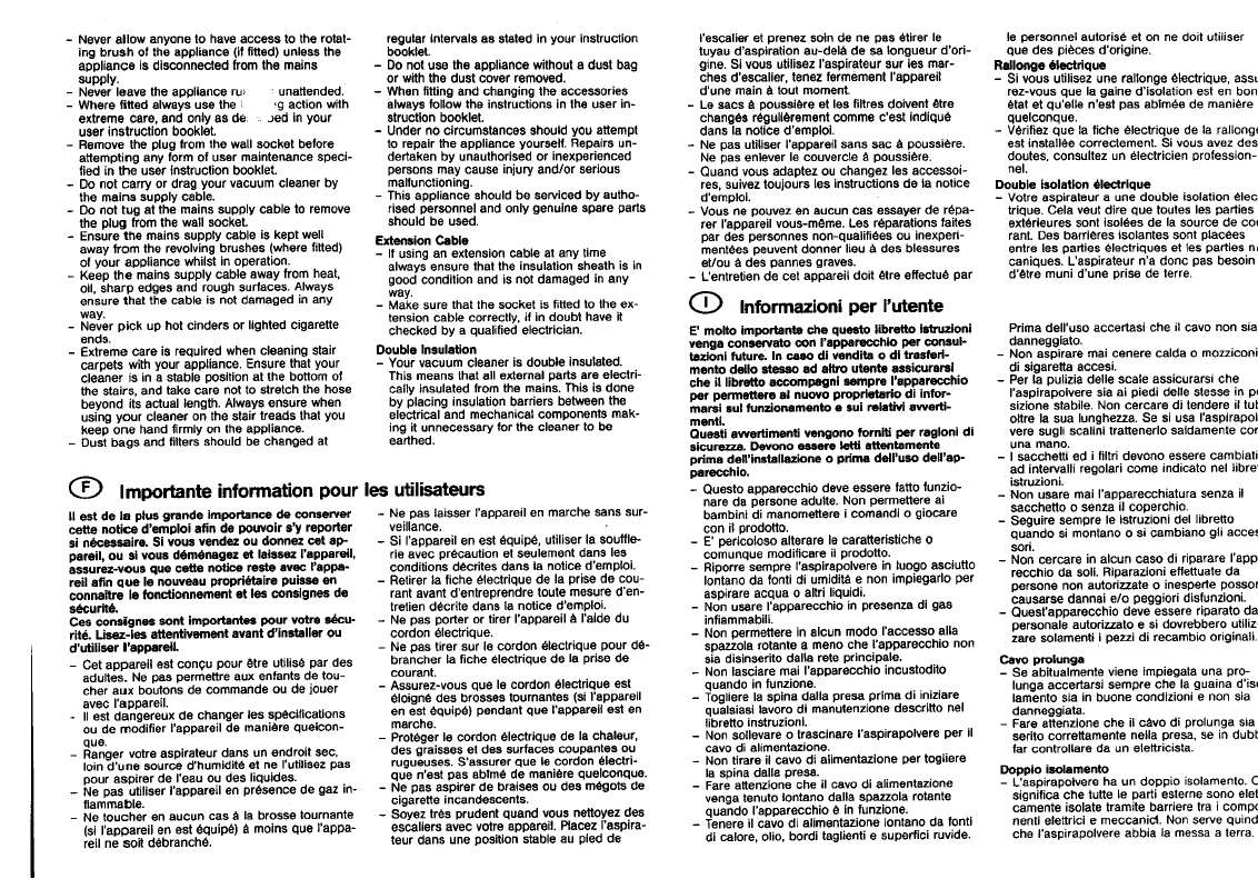 Mode d'emploi AEG-ELECTROLUX Z3820