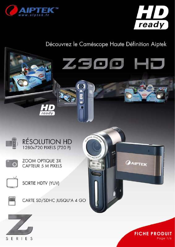 Mode d'emploi AIPTEK Z300 HD