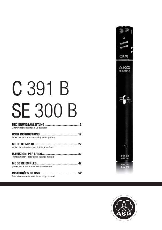 Notice AKG C 391 B - Trouver Une Solution à Un Problème AKG C 391 B ...