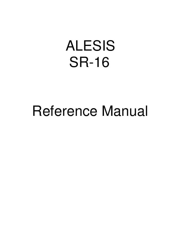 Mode d'emploi ALESIS SR-16