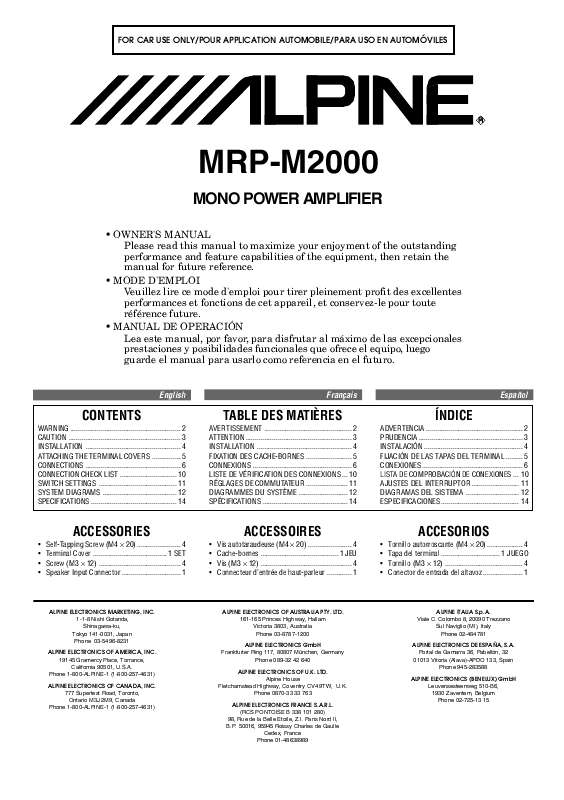 Notice ALPINE MRPM2000 gps Trouver une solution à un problème ALPINE