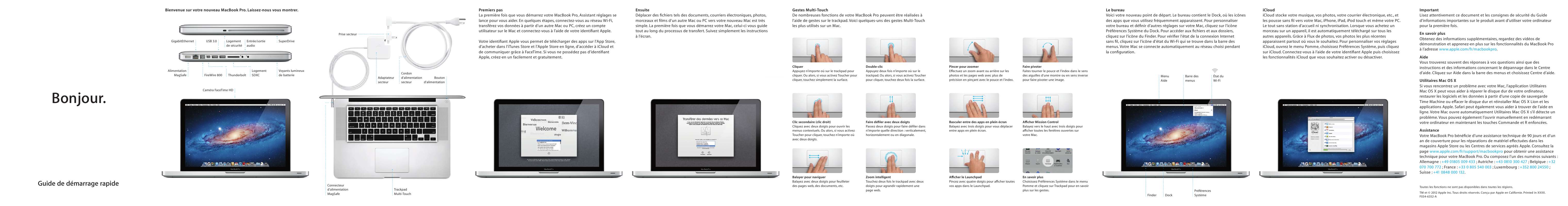 Mode d'emploi APPLE MACBOOK PRO 15 POUCES 2012