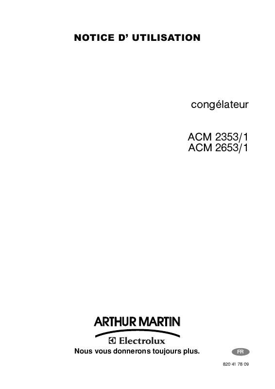 Mode d'emploi ARTHUR MARTIN ACM2353-1