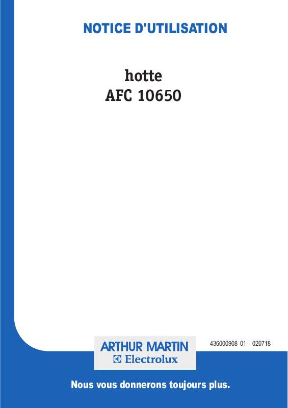Mode d'emploi ARTHUR MARTIN AFC10650X