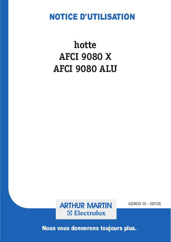 Mode d'emploi ARTHUR MARTIN AFCI9080ALU
