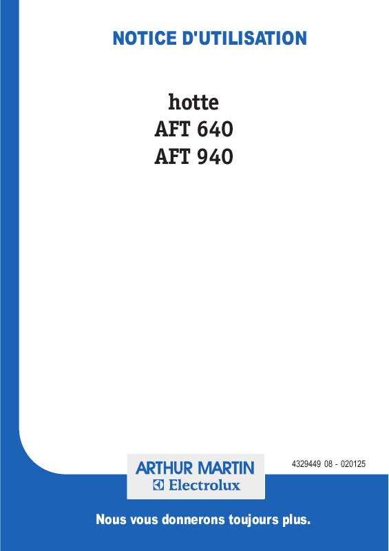 Mode d'emploi ARTHUR MARTIN AFT940N