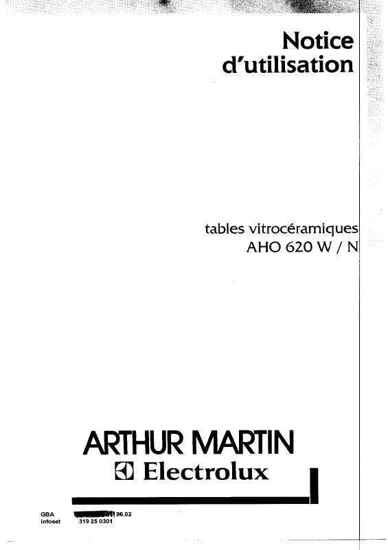 Mode d'emploi ARTHUR MARTIN AHO620N
