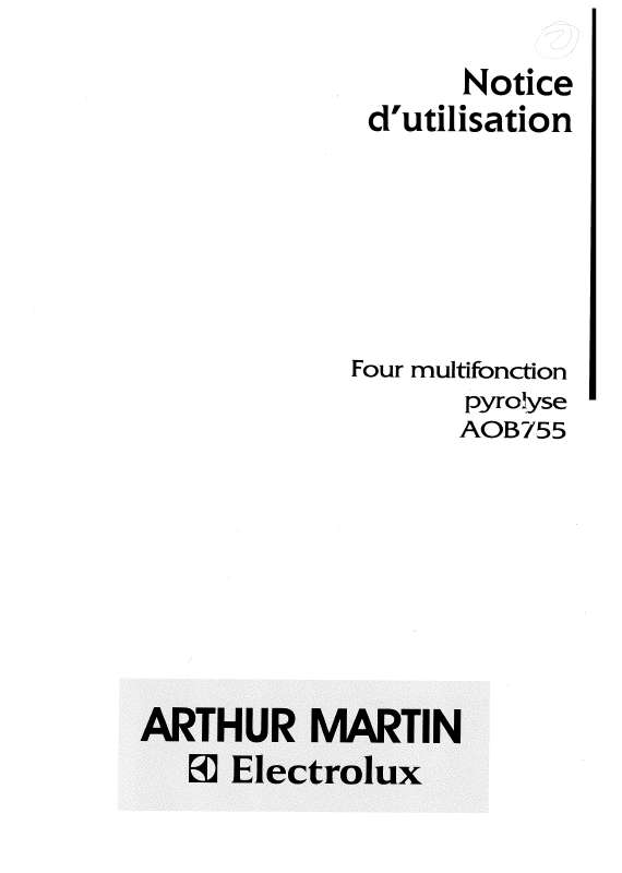 Mode d'emploi ARTHUR MARTIN AOB755W1