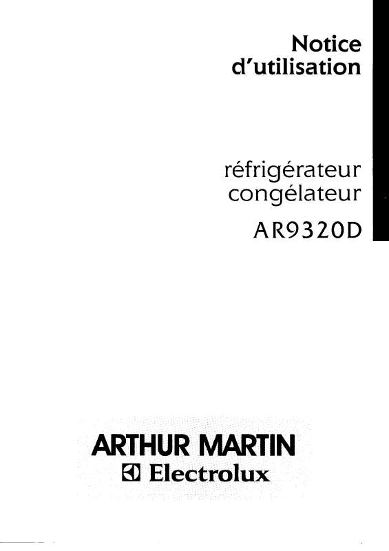 Mode d'emploi ARTHUR MARTIN AR9320D