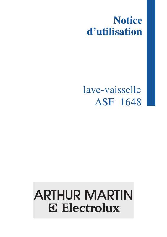 Mode d'emploi ARTHUR MARTIN ASF1648